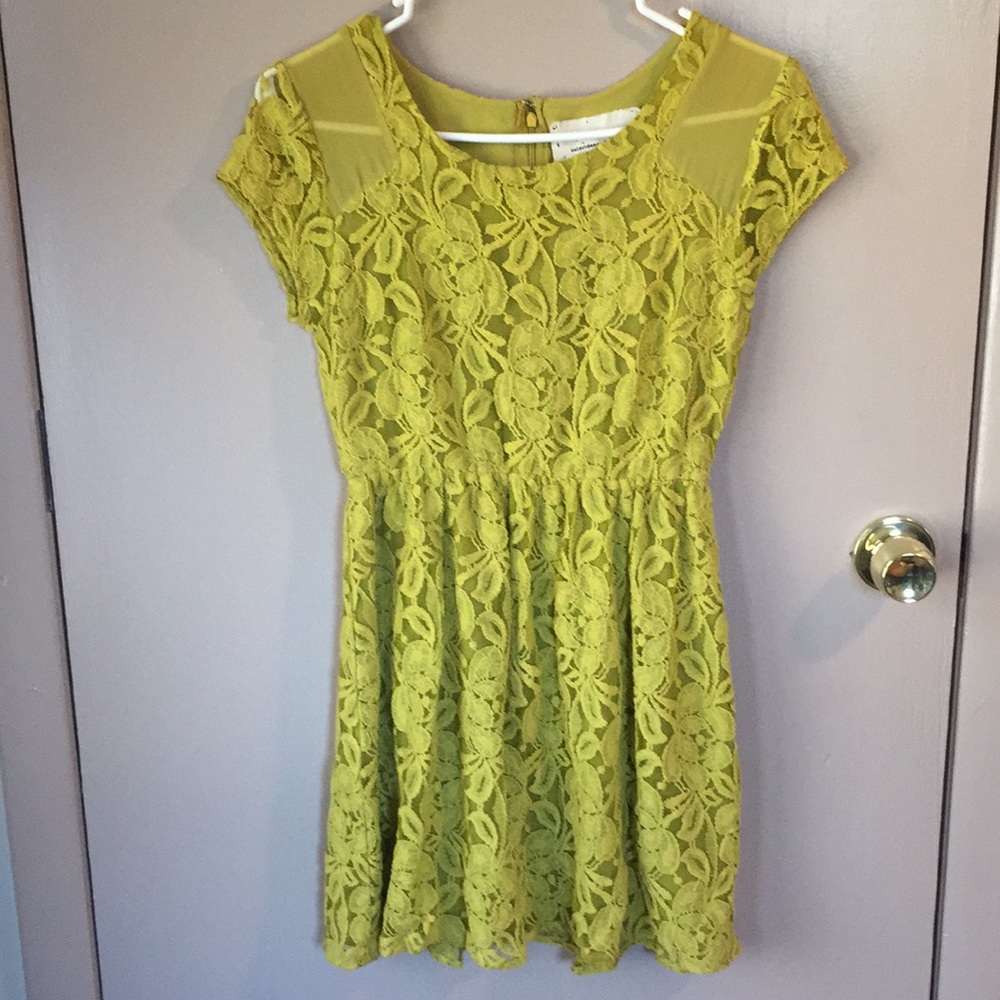 Urban outfitters Lace mustard yellow dress
